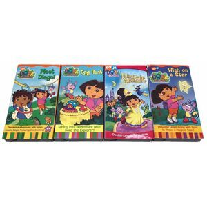 Dora the Explorer VHS Movie lot of 4 Diego Easter Fairytale Wish Nick Jr. Tested